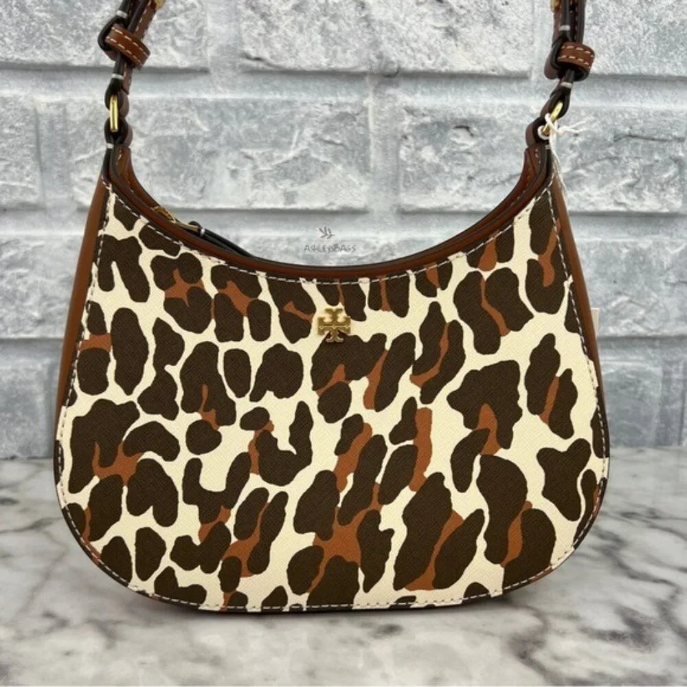 Tory Burch Emerson Printed Shoulder Bag In Leopard Print